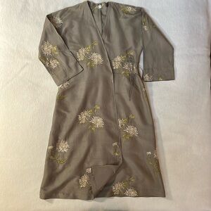 Dosa embroidered silk wrap dress size 3